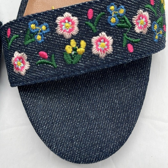 Indigo Rd Embroidered Floral Blue Denim Heels Irbadie Open Toe Size 7.5M Boho - Picture 15 of 17